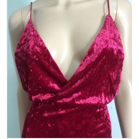 NEW! Red Velvet Mini Dress - Picture 3 of 7